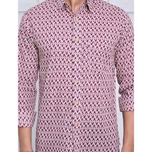 Chemise pour homme, 100% coton, imprimée avec des motifs floraux à pois, décontractée, manches longues, options de tissu popeline Oxford, fabrication ODM/OEM - Product Image 2