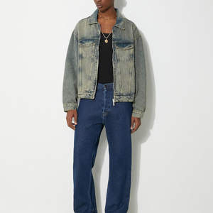 แจ็กเก็ตด้านหน้าของผู้ชายเสื้อแจ็กเก็ตด้านหน้าสไตล์วินเทจย้อนยุคใส่เล่นแนวสตรีทแฟชั่น - Product Image 2