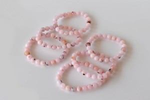 Wholesale Premium Natural Pink Color Pink <b>Opal</b> 8mm Healing Crystal Beaded <b>Bracelet</b> for Meditation Jewelry - Product Image 3