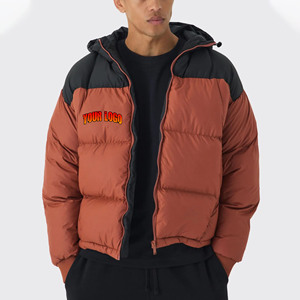 Chaqueta acolchada de invierno cálida con bloque de color de diseño personalizado OEM para hombre, chaqueta acolchada de edredón de alta calidad para hombre - Product Image 6