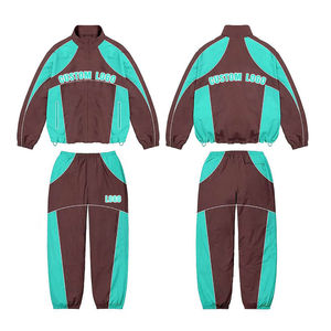 Chándal cortavientos de poliéster OEM 2025, ropa de calle, chándal, conjunto de pantalones cortos de 2 piezas, chaqueta cortavientos reflectante para hombre, chándal - Product Image 6