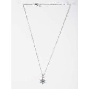 Collar con Colgante de Copo de Nieve - Plata de Ley 925 con Incrustaciones de Topacio y Circonio, Baño de Rodio y Acabado en Oro Rosa - Product Image 4