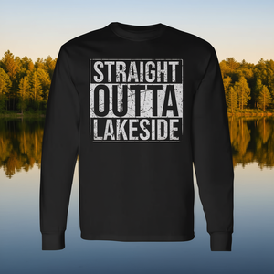 เสื้อยืดแขนยาววินเทจทรงตรงเอาท์ต้าริมทะเลสาบสินค้าส่งเสริมการขาย - Product Image 3