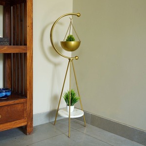 Macetas de metal de media luna hechas a mano exclusivas, eleva tu espacio con macetas colgantes de diseños modernos para balcón y jardín - Product Image 2