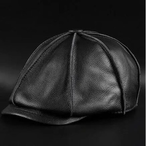 Sombrero de piel de vaca de calidad para hombres/mujeres invierno primavera nuevo gorro de vaquero de cuero genuino impresión Digital ajustable negro/marrón - Product Image 4
