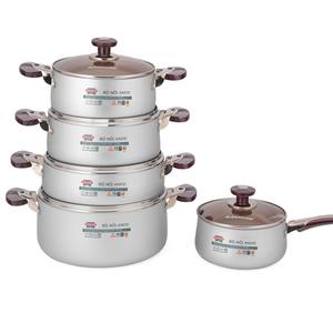 Batterie de cuisine en aluminium anodisé de haute qualité 5 pièces entièrement personnalisée de l'usine du Vietnam - Product Image 2