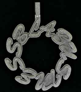 Unique Designer 925 Sterling Silver VVS Clarity Moissanite Diamant Hip Hop Pendentif Cercle Style Fine Jewelry Cadeau pour Hommes - Product Image 1