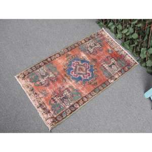 พรมวินเทจขนาด 1.8x3.3 ฟุต พรมตุรกีขนาดเล็ก พรมสีแดงไล่เฉด - Product Image 2