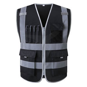 เสื้อกั๊กสะท้อนแสงเสื้อกั๊กทำงานกลางแจ้งแถบสะท้อนแสงสำหรับป้องกันออกแบบโลโก้ได้ตามต้องการ - Product Image 1