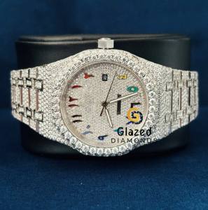 Heren Luxe Diamanten Horloge Met Vvs Lab Gegroeide Stenen Rvs Mode Smart Watch Slimme Wijzerplaat Display Glazen Raam Mode - Product Image 3