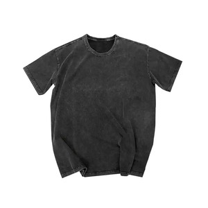 T-shirt oversize en coton épais, style vintage, délavé à l'acide, avec logo imprimé, jersey vierge de grande taille 4XL pour hommes, vente en gros - Product Image 5