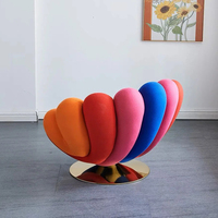 Fauteuil individuel italien créatif en velours en forme de fleur, moderne, simple et confortable, pour salon, chambre, villa, détente, pivotant