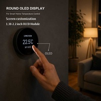 Écran OLED rond de 1,38 à 2,2 pouces, thermostat rotatif, écran personnalisé pour le contrôle de la chaleur au sol HVAC, montage encastré OEM