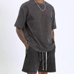 Estilo caliente Unisex ácido lavado Camiseta cómoda 100% algodón camiseta hombres holgado ácido lavado 250 GMS logotipo personalizado camiseta para hombres - Product Image 1