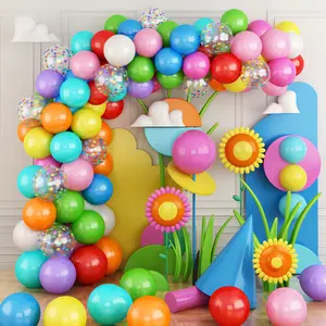 Karneval Zirkus Hochzeits feier Regenbogen Luftballons Garland Arch Kit Verschiedene bunte Konfetti Party Latex Ballon