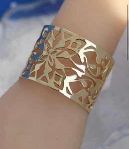 Bracelet en laiton Bracelets de manchette d'ouverture personnalisés Design à la mode Articles de fête Bracelet en laiton à bas prix - Product Image 2