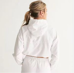 Nueva moda personalizada al por mayor cordón ajustable recortada Sudadera con capucha para mujer Fitness sudaderas con capucha - Product Image 3