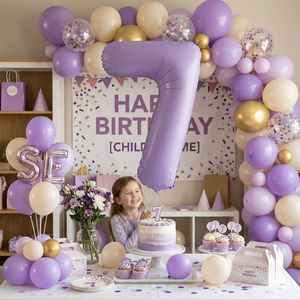 Ballon Chiffre 7 Lila 100cm en Aluminium Épais pour Anniversaire, Baby Shower, Décorations de Fête - Vente en Gros Party Love Espagne - Product Image 4