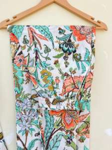 Ropa de dormir India hecha a mano de algodón 100% para mujer, elegante traje de paseo por la mañana con estampado Floral para vacaciones de verano, otoño y primavera - Product Image 6