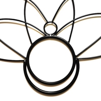 Éventail de feu en métal léger pour jonglerie, modèle Lotus moyen, avec cadre en acier