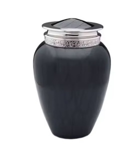 Hermosas urnas de cremación de metal estándar para cenizas humanas Diseño único para suministros funerarios Urnas para adultos Tendencia superior - Product Image 1