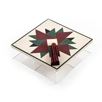 Boîte en acrylique faite à la main pour stocker des biscuits et des bonbons avec couvercle en bois meublé pour la décoration de la maison