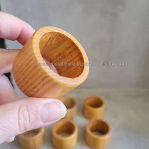 Anneau de serviette en bois de haute qualité, best-seller, fait à la main, écologique, décoration de table à manger pour la maison et la cuisine - Product Image 3