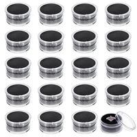 Conteneurs lâches de diamant de mini boîte de présentation ronde en plastique en cristal de pierre précieuse avec l'éponge