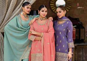 Tela de césped bordada con traje Salwar pakistaní de calidad superior con Dupatta y Palazzo disponibles a los mejores precios - Product Image 6