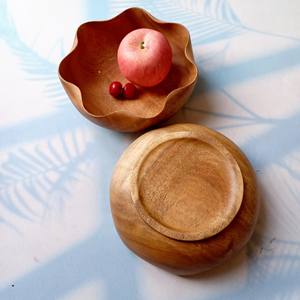 ชามไม้ธรรมชาติชามผสมสลัดผลไม้ชามเสิร์ฟปรับขนาดโลโก้โดย vitrapro - Product Image 1