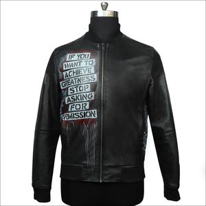 Stylish Black Winter Men's Leather Jacket <b>in</b> <b>All</b> Sizes with Custom Logo and Zipper Private Label - Product Image 1