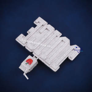 Diseño personalizado único Bail Iced Out Juice Pendant 925 Sterling Silver con corte redondo Moissanite Diamonds Jewelry para mujeres - Product Image 3