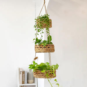 Accesorios de cocina, cesta colgante de jacinto de agua, precio más bajo, cestas naturales para frutas - Product Image 1