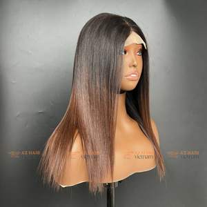 Punta marrón Hueso Peluca recta Cierre de encaje Extensiones de cabello humano vietnamita crudo Precio al por mayor de fábrica - Product Image 3