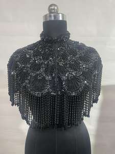 เสื้อคลุมยาวประดับลูกปัดและเลื่อมแบบตรง สไตล์เบอร์เลสก์ พร้อมสายลูกปัดห้อยประดับคอ เหมาะสำหรับงานเทศกาลและงานเฉลิมฉลอง - Product Image 3