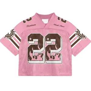 2025 personalizado malla fútbol americano Jersey gráfico Vintage de gran tamaño Boxy corte forma hombres tela transpirable American Jersey - Product Image 2