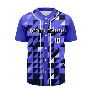 Maillots de baseball personnalisés en 3D, impression par transfert thermique, 100% polyester, antibactérien, respirant, grande taille, personnalisable à l'avant - Product Image 3