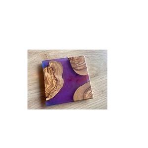 Dessous de verre en résine époxy bleue de luxe Forme ronde Dernière conception Meilleure qualité Cuisine et table Tasse à eau Dessous de verre en résine à faible coût - Product Image 4