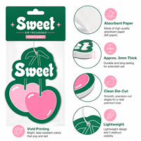 Désodorisant de voiture suspendu en papier absorbant parfumé longue durée, personnalisé, imprimé recto-verso, avec emballage de vente au détail