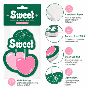 <span class=keywords><strong>D</strong></span>ésodorisant de voiture suspendu en papier absorbant parfumé longue durée, personnalisé, imprimé recto-verso, avec emballage de vente au <span class=keywords><strong>d</strong></span>étail - Product Image 3