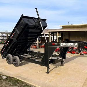 Remolque de descarga IBeam de cuello de cisne telescópico gorila 7x14 con ejes 7K de 2 pies de lado y engranaje/motor para uso agrícola - Product Image 1