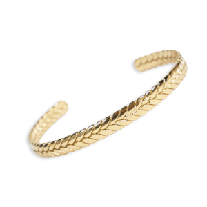 CUCOCUCA YXQ B24 Bracciale a polsino in acciaio inossidabile color oro a forma di spiga di grano, dal design elegante per tutti i giorni - Product Image 1
