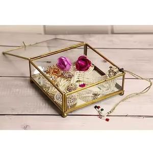 Boîte de présentation à 3 compartiments, boîte à maquillage décorative en verre, boîte à bijoux en verre de qualité supérieure, décoration d'intérieur - Product Image 5