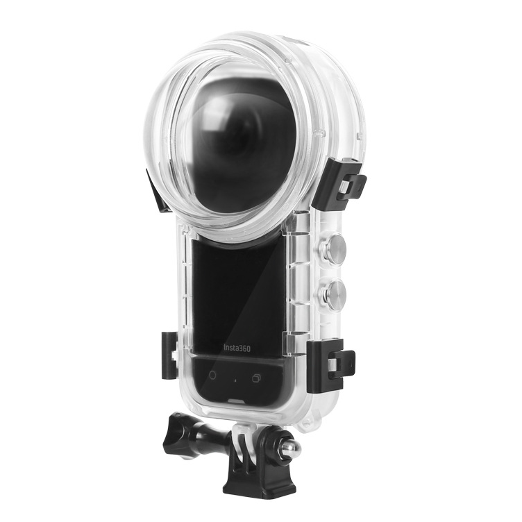 For Insta360 X4 Sports Camera Diving Cover HONGDAK Metal Protective Cage Rig Housing Frame with Sticking Lens Film
