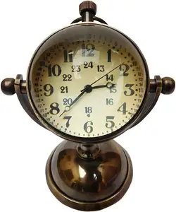 Horloge de Table brillante, style nautique, Maritime, décor de montre avec support en laiton
