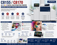 Copieur multifonction couleur A3 d'occasion C8155 C8170, 55/70 ppm, imprimante numérique, scanner, machine de presse japonaise 300 g/m²