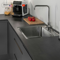 NV404 Dalle de quartz noir massif Finition anti-mycètes anti-déversements pour le cuir Dalle de pierre de quartz artificiel pour la cuisine