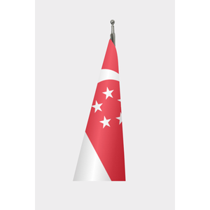 Singapore Official Indoor Hand <b>Flag</b> 3x5ft Satin Cotton Plastic Cloth Digital Printing Automotive Use Aluminum Fiberglass <b>Pole</b> - Product Image 3