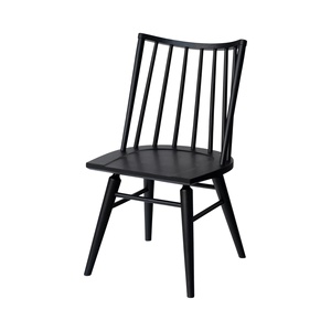 Chaise de salle à manger en teck massif au design moderne, finition noire, pour usage intérieur et extérieur - pour parc, appartement, atelier - Product Image 5