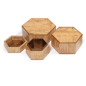 Caja de baratija de nuevo diseño de moda para anillo de boda, pendiente, pulsera, collar, diseño moderno, caja de joyería con acabado Natural - Product Image 2